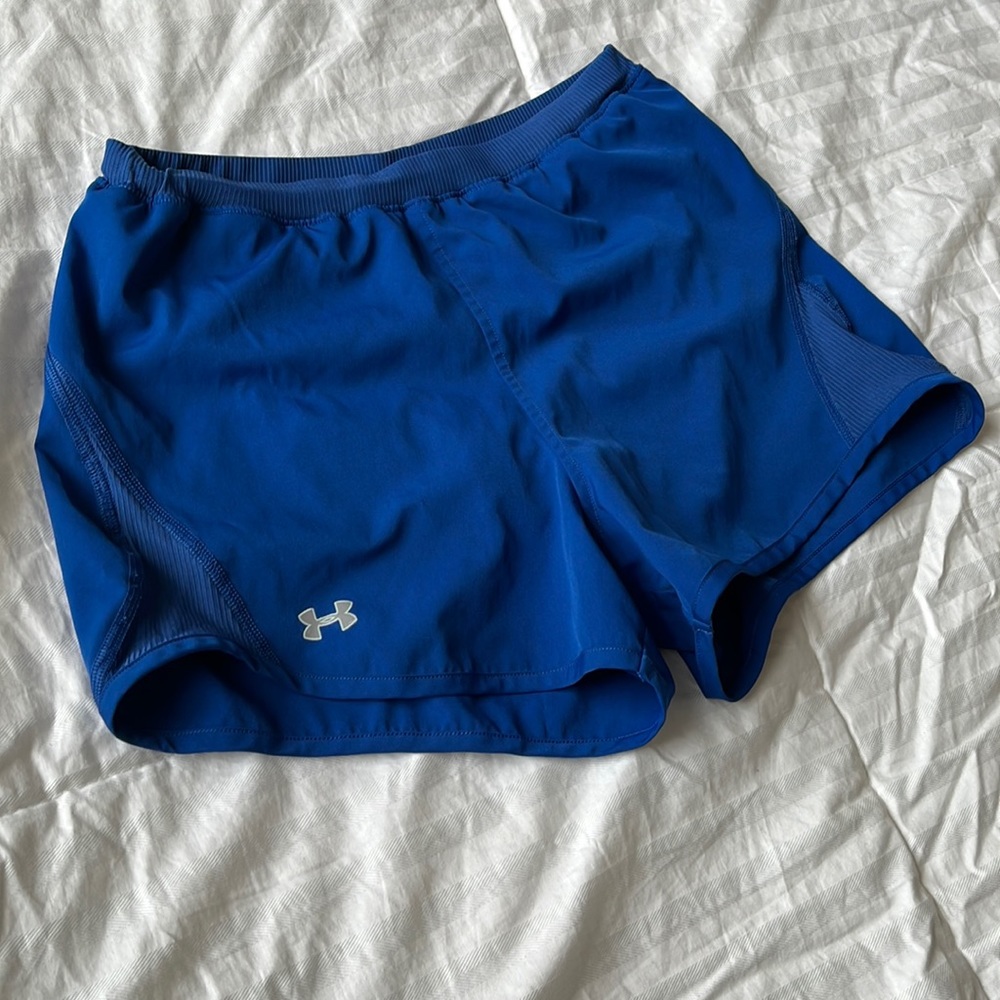 Under Armour Blue Athletic Shorts, lightly worn - Picture 3 of 7
